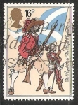 Stamps United Kingdom -  Musketeer and Pikeman (The Royal Scots, 1633)