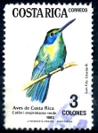 Stamps Costa Rica -  COSTA RICA_SCOTT 291.01 COLIBRI THALASSINUS. $0,25