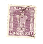 Stamps India -  Columna de Asoka / Valor en naye paisa