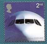Stamps United Kingdom -  50 años de líneas aéreas - Avión Airbus A-340-600