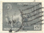Stamps India -  Iª FERIA MUNDIAL AGRÍCOLA. BUEYES ARANDO EL CAMPO. YVERT IN 115