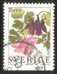 Stamps Sweden -  Aquilegia vulgaris