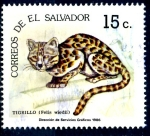 Stamps : America : El_Salvador :  EL SALVADOR_SCOTT 1091.01 TIGRILLO. $0,20