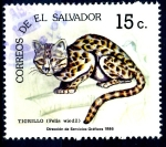 Stamps : America : El_Salvador :  EL SALVADOR_SCOTT 1091.02 TIGRILLO. $0,20