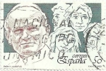 Stamps Spain -  PAPA Y JUVENTUD. ROSTRO DE JUAN PABLO II Y GRUPO DE JÓVENES. EDIFIL 3022