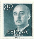 Stamps Spain -  SERIE BÁSICA FRANCO. VALOR FACIAL 80 Cts. EDIFIL 1152