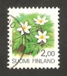 Stamps : Europe : Finland :  1066 - Flor anemona blanca