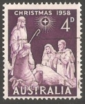 Stamps Australia -  Navidad 1958