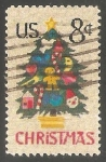 Stamps United States -  Arbol de navidad decorado