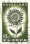 Stamps Netherlands -  SERIE EUROPA 1964. SÍMBOLO DE LA CEPT EN UNA FLOR. VALOR FACIAL 15 cts. YVERT NL 801