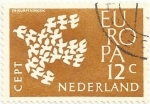 Stamps Netherlands -  SERIE EUROPA 1961. PALOMAS DE LA PAZ, VALOR FACIAL 12 cts. YVERT NL 738