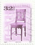 Stamps Hungary -  MOBILIARIO ANTIGUO. SILLA DE MADERA TALLADA, SIGLO XIX. YVERT HU 3870