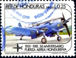Sellos de America - Honduras -  HONDURAS_SCOTT C710.02 50º ANIV FUERZAS AEREAS, CHANCE VOUGHT F4U-5. $0,20