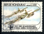 Stamps Honduras -  HONDURAS_SCOTT C712.03 50º ANIV FUERZAS AEREAS, CESSNA A37-B. $0,50