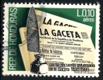 Stamps Honduras -  HONDURAS_SCOTT C733 150º ANIV DE LA GACETA. $0,20