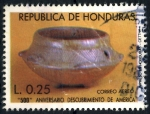 Stamps Honduras -  HONDURAS_SCOTT C775 500º ANIV. DESCUBRIMIENTO AMERICA, VASIJA. $0,25