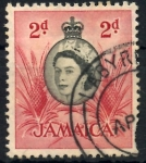 Stamps : America : Jamaica :  JAMAICA_SCOTT 161 ISABEL II Y PALMERAS.  $0,20
