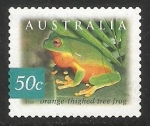 Stamps Australia -  Orange thighed tree frog-rana naranja