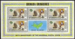 Stamps : America : Grenada :  GRENADA GRENADINES 1974 Scott 565 Sellos Nuevos HB Cent. UPU Barco Correo Caesar 1839 y Helicoptero