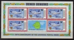 Stamps : America : Grenada :  GRENADA GRENADINES 1974 Scott 26 Sellos Nuevos HB Cent. UPU Correo pasado y presente aviones y zeppe