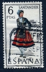 Stamps Spain -  Trages regionales (Santander)
