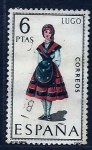 Stamps Spain -  Trages regionales (Lugo)