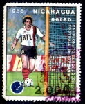 Stamps : America : Nicaragua :  NICARAGUA_SCOTT 1695.01 CAMPEONATO EUROPEO DE FUTBOL, ALEMANIA 88. $0,20