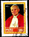 Sellos de America - Per� -  PERU_SCOTT 832.02 VISITA DEL PAPA JUAN PABLO II, RETRATO. $2,25