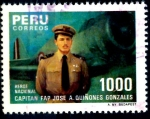 Stamps : America : Peru :  PERU_SCOTT 843 CAPITAN FAP JOSE A. QUIÑONES, HEROE NACIONAL. $0,40