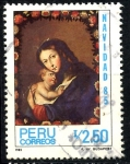 Stamps : America : Peru :  PERU_SCOTT 864 NAVIDAD 85, VIRGEN CON NIÑO. $0,20