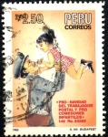 Stamps Peru -  PERU_SCOTT 864A.03 PRO NAVIDAD CARTERO, Y COMEDORES INFANTILES. $0,5