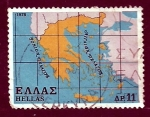 Stamps : Europe : Greece :  Mapa de Grecia