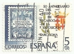 Stamps Spain -  (286) 50 ANIVERSARIO PRIMER SELLO RECARGO EXPO BARCELONA. EDIFIL 2549