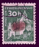 Stamps : Europe : Czechoslovakia :  Vista siudad PERNSTEJN