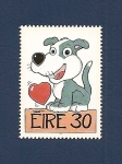 Sellos de Europa - Irlanda -  Love Greetings - perro y corazón