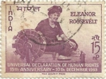 Stamps India -  15 ANIV. DECLARACIÓN UNIVERSAL DERECHOS HUMANOS. ELEANOR ROOSEVELT. YVERT IN 164