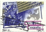 Stamps Spain -  SERIE EUROPA 1991. EUROPA ESPACIAL. SATÉLITE EUROPEO OLYMPUS-1. EDIFIL 3117