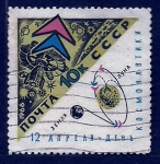 Stamps : Europe : Russia :  Satelite en orbita