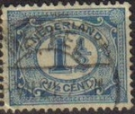 Sellos del Mundo : Europa : Holanda : Holanda 1898-1924 Scott 058 Sello Serie Basica Numeros usado Netherlands  