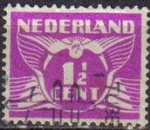 Sellos de Europa - Holanda -  Holanda 1924-26 Scott 166 Sello Gull Gaviota1 1/2 usado Netherland