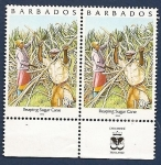 Stamps : America : Barbados :  Cortando caña de azucar