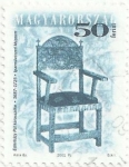 Stamps : Europe : Hungary :  MOBILIARIO ANTIGUO. SILLA DE PÁL ESZTERHÁZY, 1916. YVERT HU 3689
