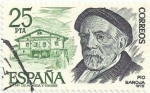 Stamps Spain -  PERSONAJES ESPAÑOLES. PIO BAROJA (1872-1956). EDIFIL 2458