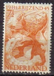 Stamps : Europe : Netherlands :  HOLANDA Netherlands 1945 Scott 277 Sello ** Leon y Dragon Pays Bas