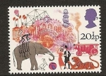 Stamps : Europe : United_Kingdom :  Feria -Atracciones -  Circo