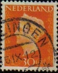 Sellos de Europa - Holanda -  HOLANDA Netherlands 1947 Scott 297 Sello Reina Guillermina Usado