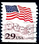 Stamps United States -  USA_SCOTT 2523.02 BANDERA SOBRE MONTE RUSHMORE. $0,2
