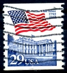 Stamps United States -  USA_SCOTT 2609.02 BANDERA SOBRE CASA BLANCA. $0,2