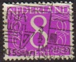 Stamps Netherlands -  Holanda 1953 Scott 343a Sello Serie Numeros usado Netherland