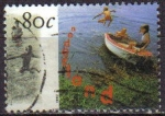 Sellos de Europa - Holanda -  HOLANDA Netherlands 1997 Scott 967 Sello Niños Bañandose desde la Barca Usado